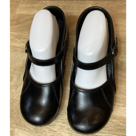 Dansko Women’s Size 40/US 9.5-10 Black Leather ‘Marcelle’ Mary Jane Comfort Clog - Picture 7 of 15